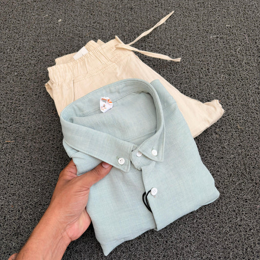 2  in 1 combo Old money lenin shirts + Lenin pants combo buy @600 only