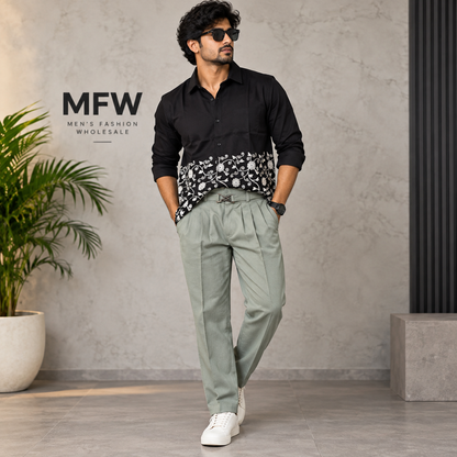 2 in 1 Combo MFW cotton bottoms embroidery shirts + Gurkha polo fit pants buy @700 rs only