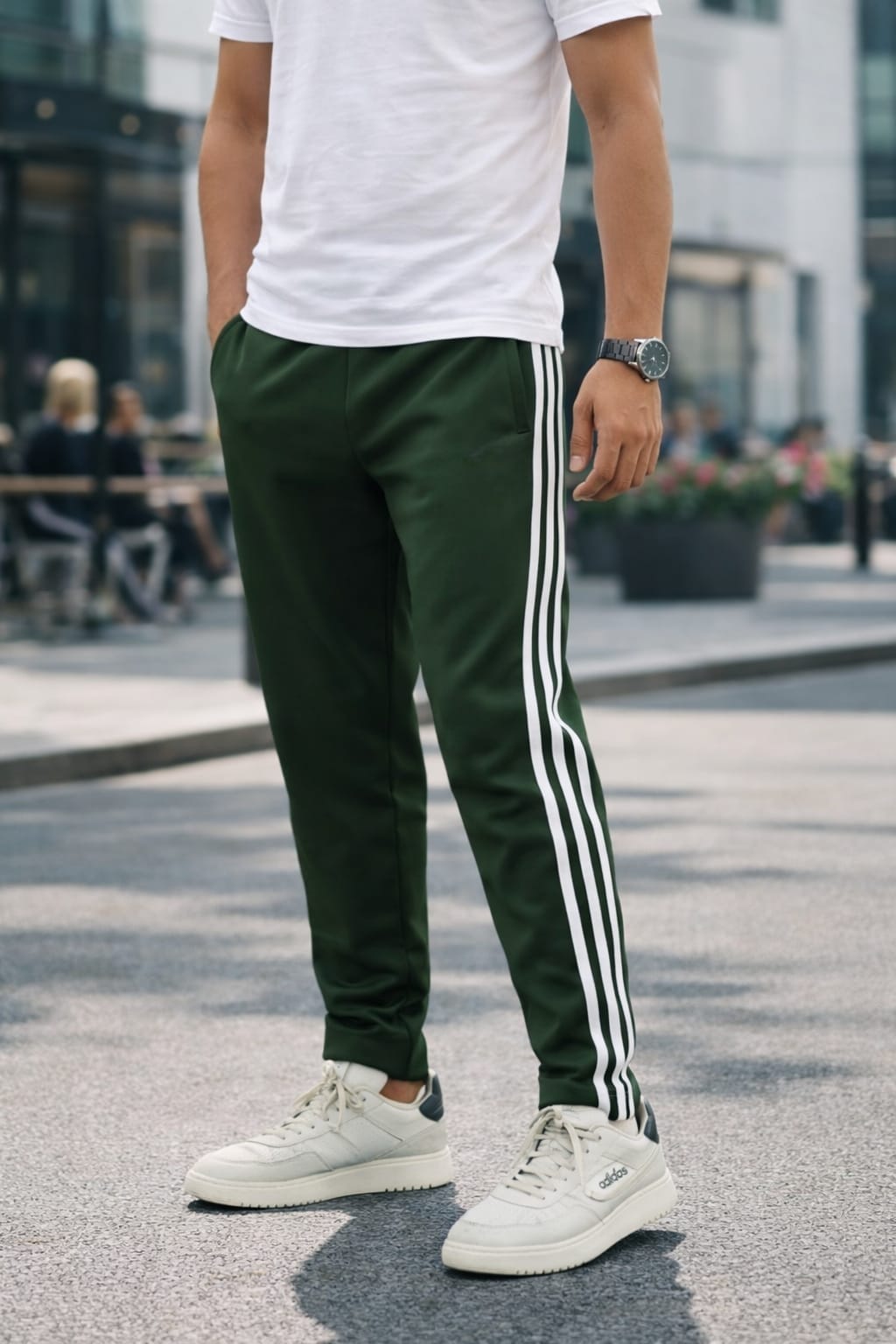 NS 3 Line paper track pants buy 3 pcs @499(Green normal fit)