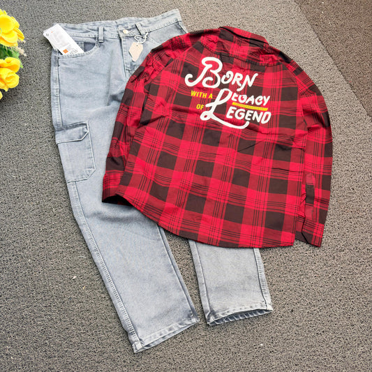 2 in 1 combo back Printed shirts + 6 pocket mom fit jeans buy @600 only
