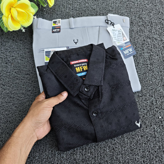 2 in 1 combo MFW popcorn shirts+ Penut fabric polofit pants combo buy @550 rs only