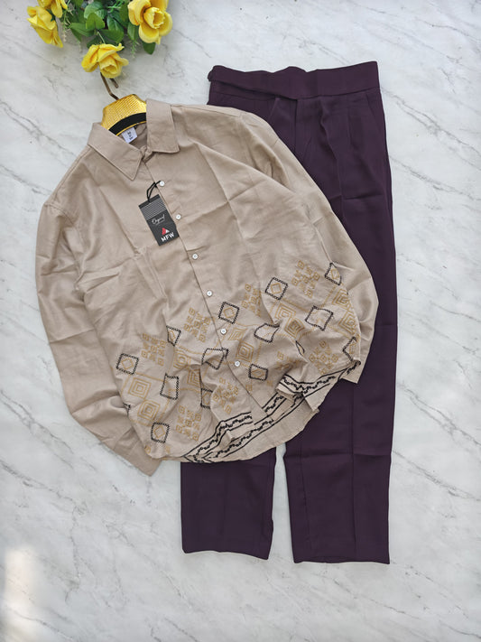 2 in 1 combo MFW Bottom Embroidery shirts + Gurkha polo fit pants buy @700 rs only