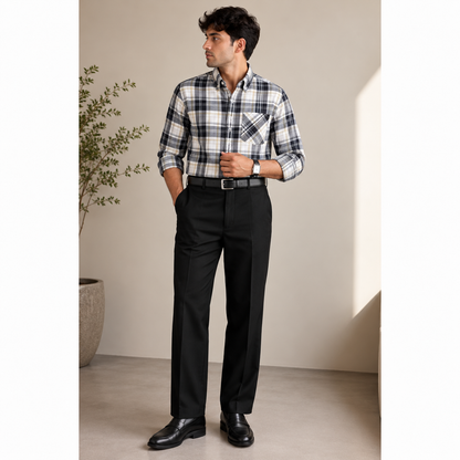 2 in 1 Combo oxford checked shirts + peanut fabric polo fit pant buy @550 rs only