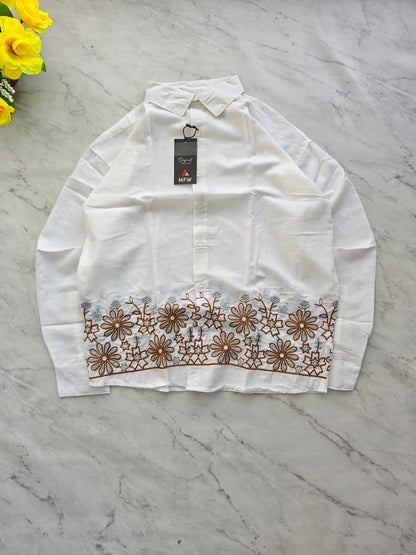 Men's Full sleeve Viscose Bottom Embroidery Shirts single pcs @350 and Buy 3 pc combo @999