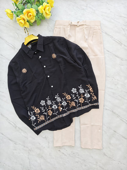 2 in 1 combo mfw embroidery shirts + gurkha model polo fit pant combo buy @700 rs only