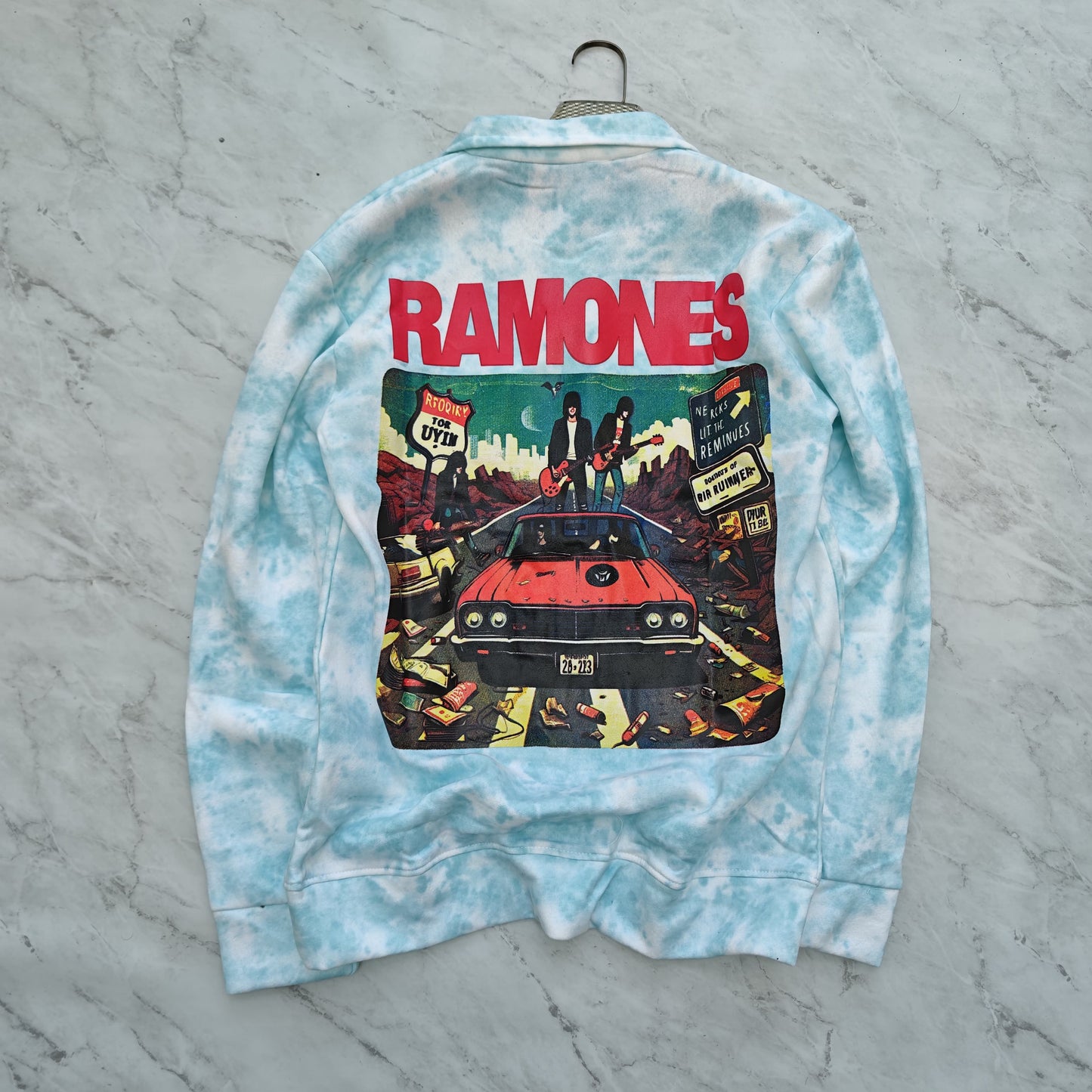 Men's korean Collar tie and die printed premium old money Zipper Full sleeve tshirts@249 (Fabric Reference – Please Read Description)