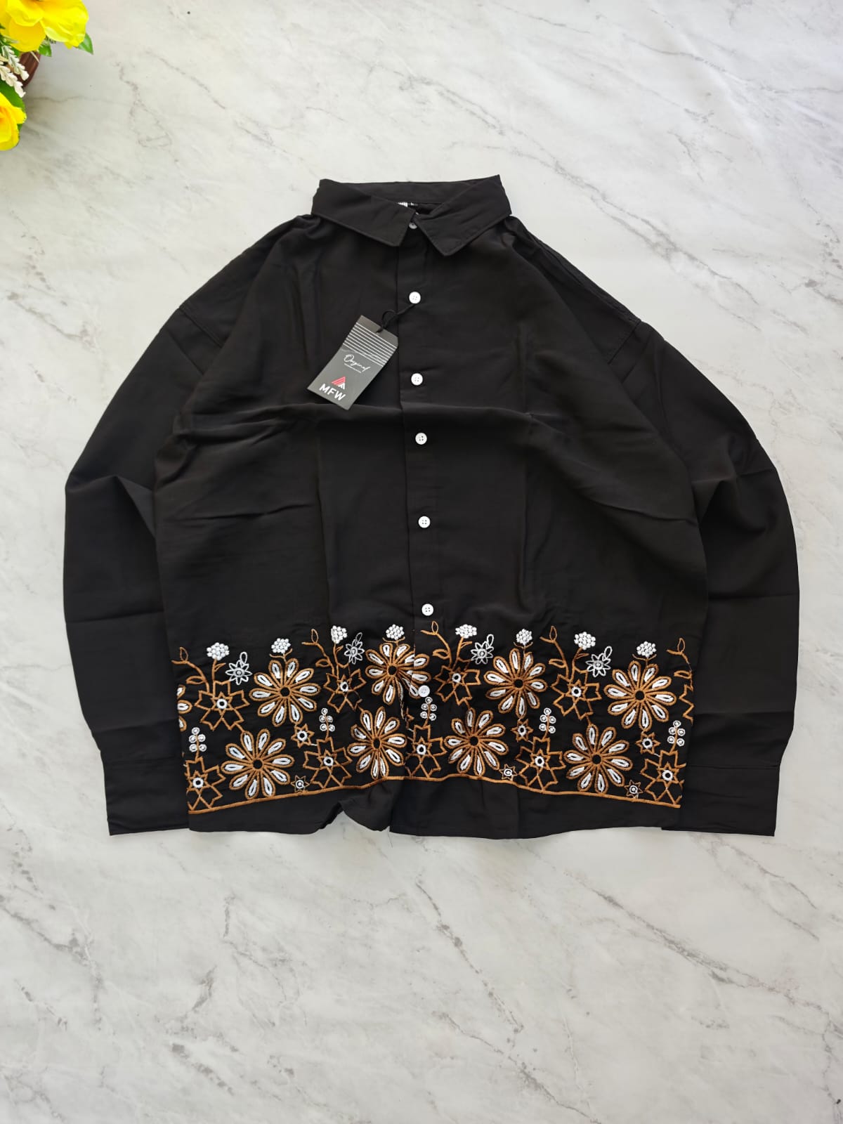 Men's Full sleeve Viscose Bottom Embroidery Shirts single pcs @350 and Buy 3 pc combo @999