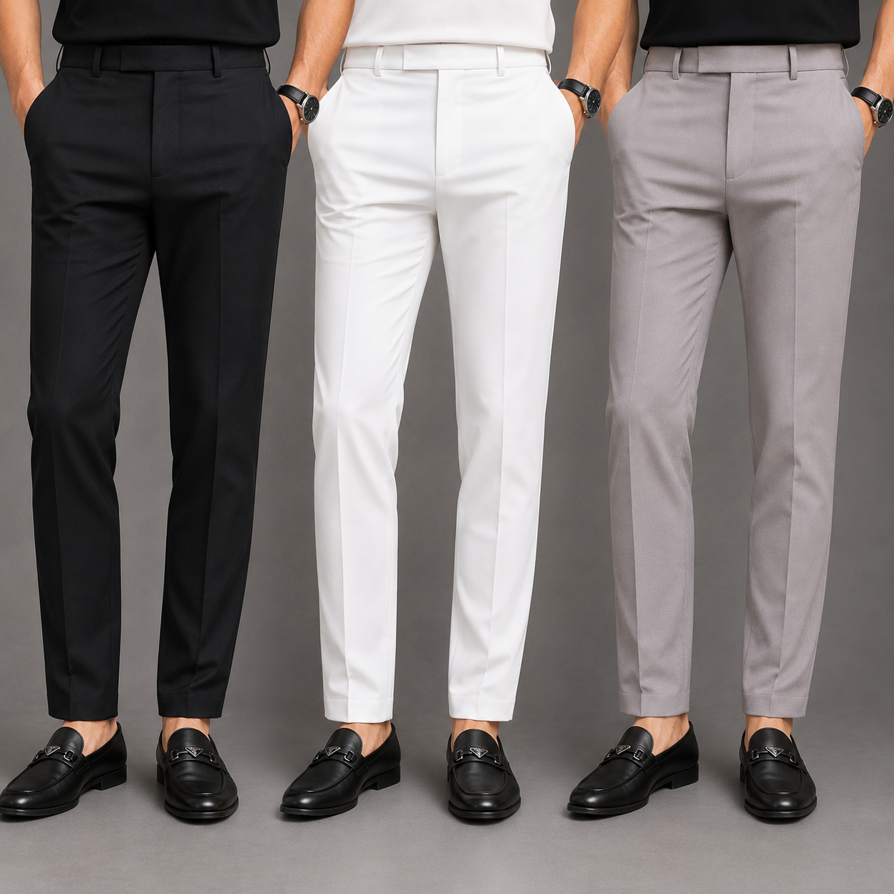 3 in 1 combo Mfw brand Penut fabric polofit pants buy 3 pcs combo @999(Black+white+ grey)