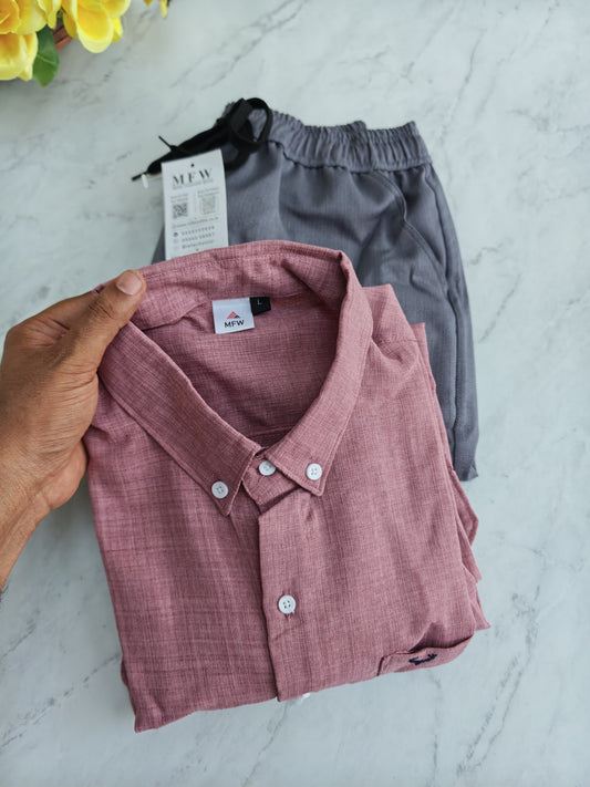 2 in 1 combo MFW korean Lenin shirts + Lenin relax fit pant combo buy @500 rs only