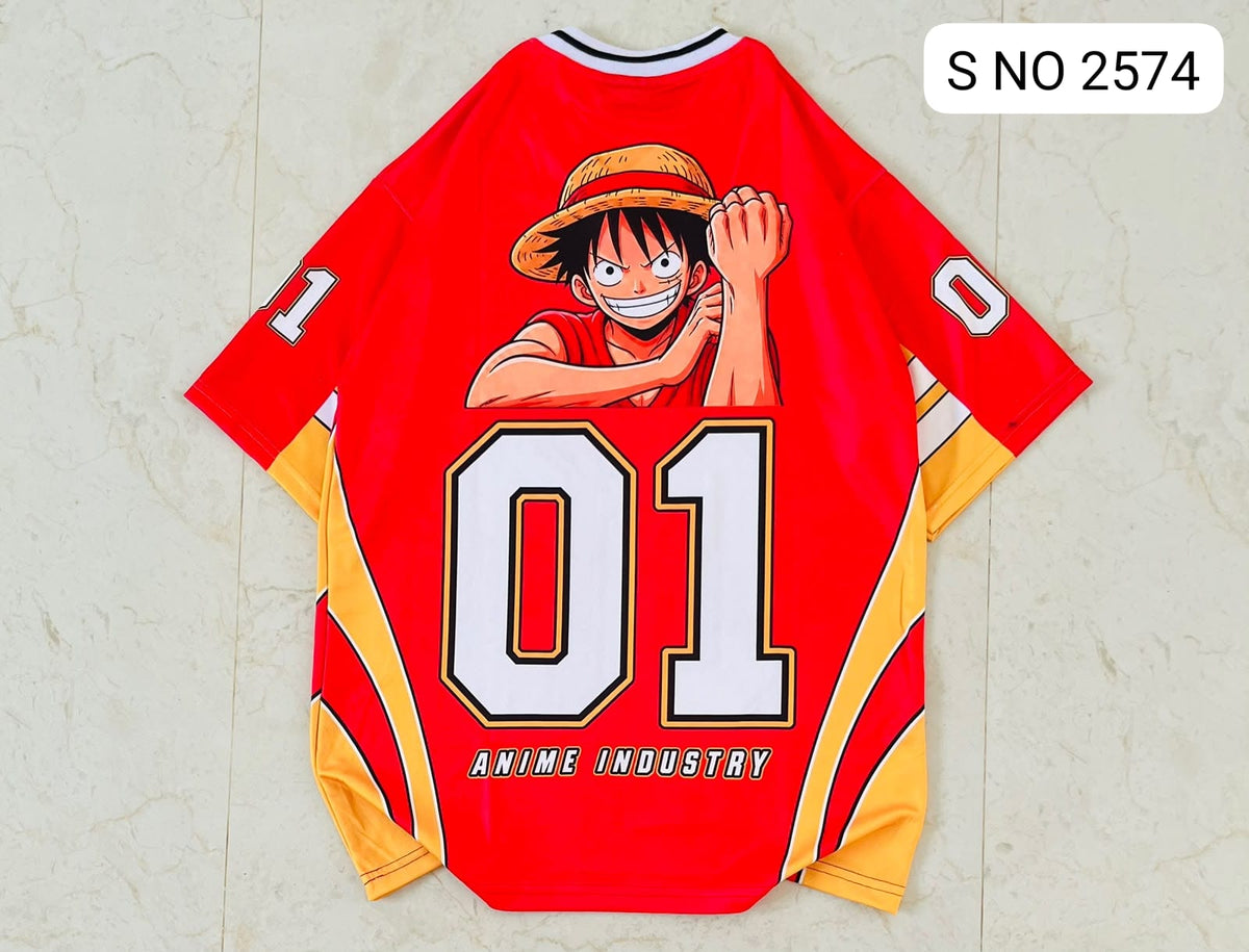 V-Neck Rib type anime printed jersey tshirts buy@250 rs only