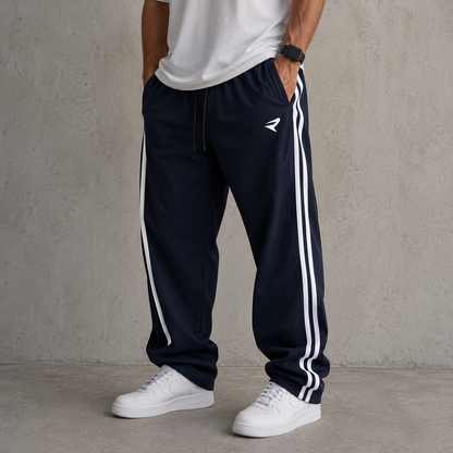 Mfw Baggy Street Wear Stripes Track pants buy 1 pc @199 3 pcs @ 499 (Navy blue)