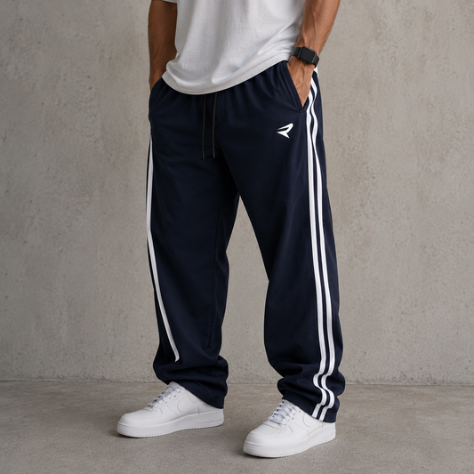 Mfw Baggy Street Wear Stripes Track pants buy 1 pc @199 3 pcs @ 499 (Navy blue)