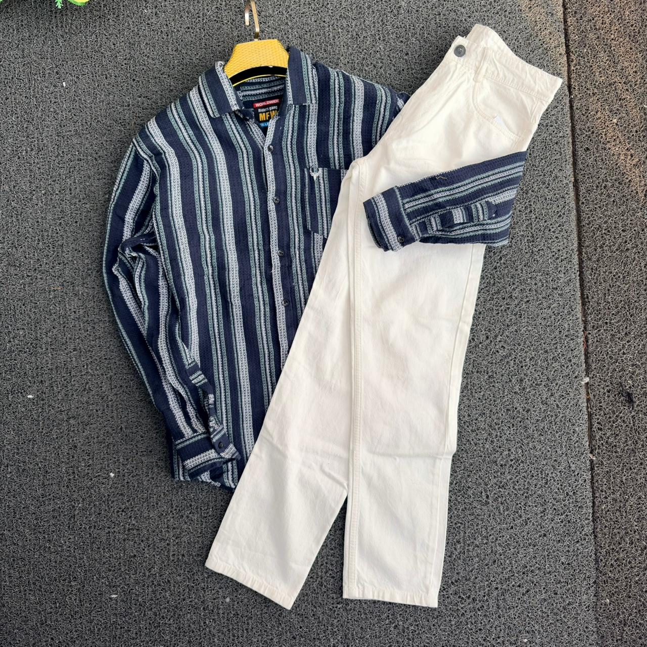 2 in 1 combo MFW waffle jute Shirts and plain mom fit jeans @600 only