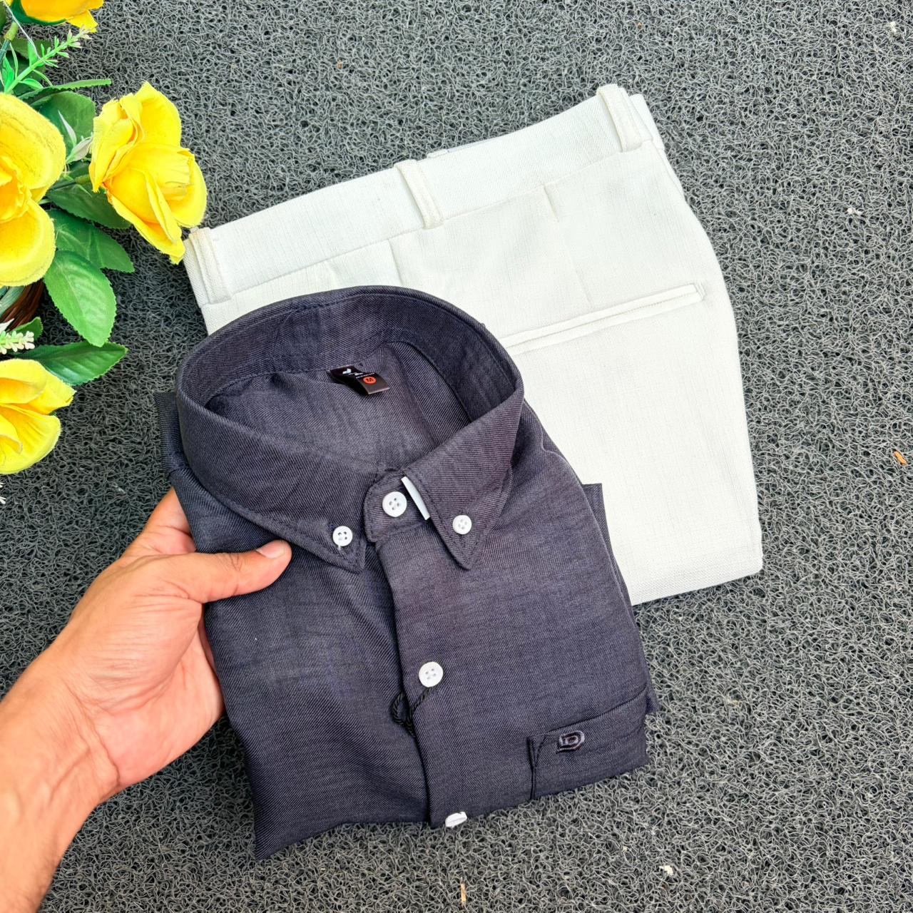 2 in 1 Combo  money type Lenin Shirts + Lenin polo fit pant buy @ combo @600