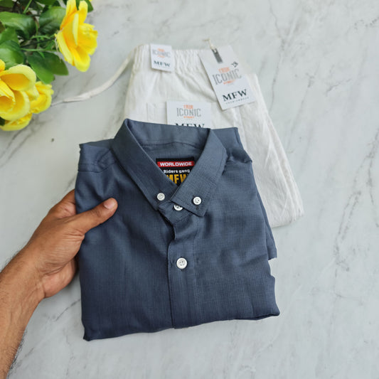 2 in 1 combo mfw lenin shirts + Lenin relax fit pant combo buy @550 rs only
