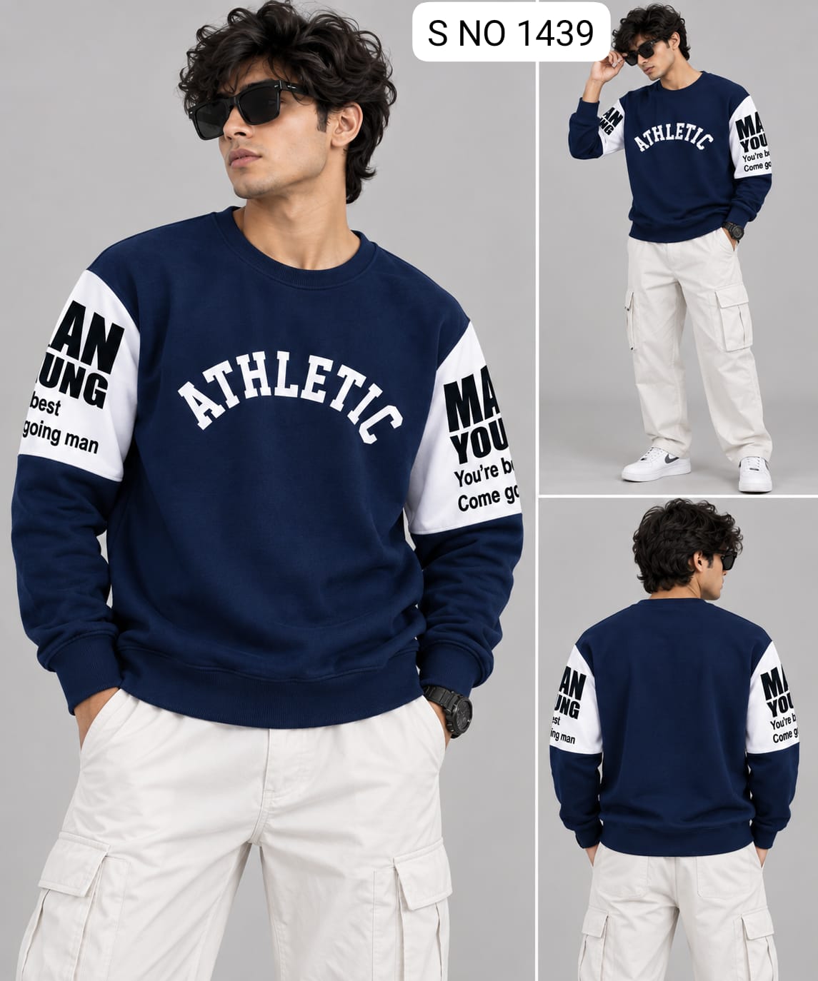 MFW Round neck Cut and sew full sleeve Tshirt buy @250rs (navy)