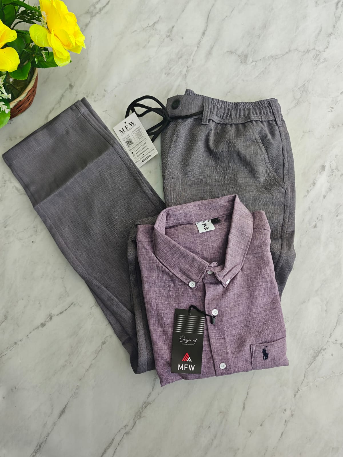 2 in 1 Combo MFW Lenin shirts + lenin relax fit pant buy @550 rs only