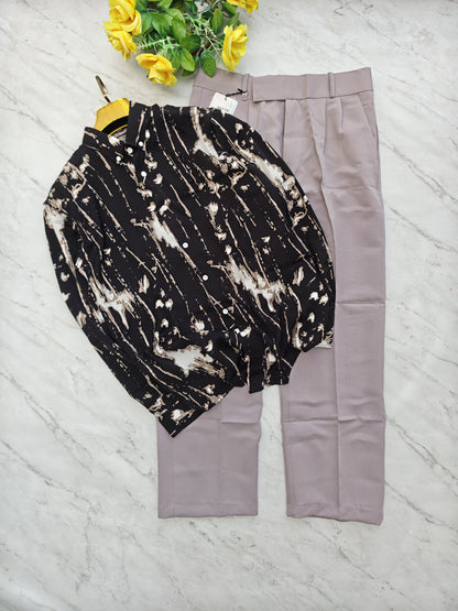 2 in 1 combo viscose shirts+ korean baggy pants combo buy @600 rs