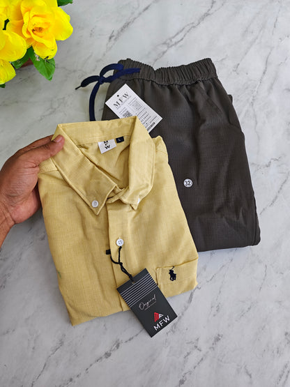 2 in 1 Combo MFW Lenin shirts + lenin relax fit pant buy @500 rs only