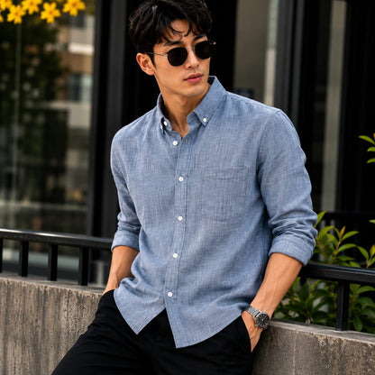 Mfw plain Lenin shirts Single pcs @299 and Buy 4 pcs combo @999 (Grey)