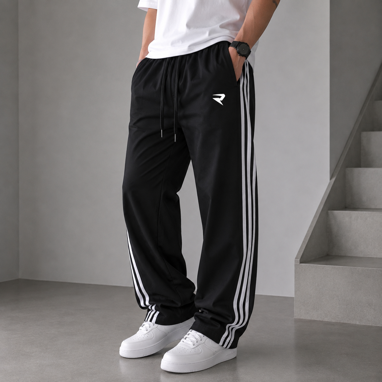 NS 3 Line baggy type track pants buy 3 pcs @499(Pls read description before ordering)[Black]
