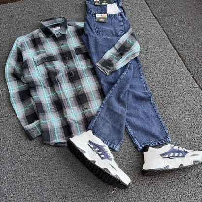 3 in 1 combo Double pocket Baggy shirts + mom fit jeans + shoe buy @999 only