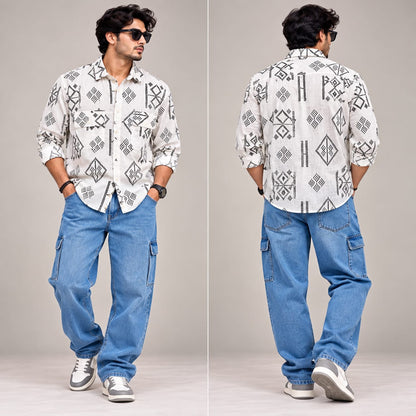 2 in 1 Combo MFW double pocket shirts + 6 pocket mom fit jeans pant buy @600 rs (Mid blue pant color)