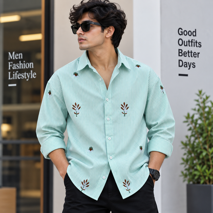 Men's Full sleeve Boxy fit type  Embroidery Shirts single pcs @350 and Buy 3 pc combo @999