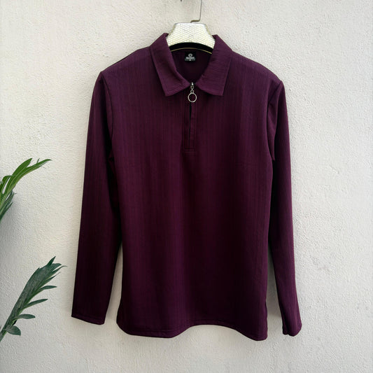 Men's  Full sleeve old money Zipper polo tshirt buy 3 pcs @499 and 1 pcs @199