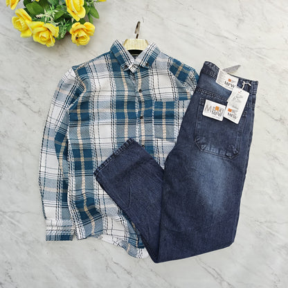 2 in 1 combo MFW back printed baggy shirts + mom fit jeans pant combo buy @600 rs only