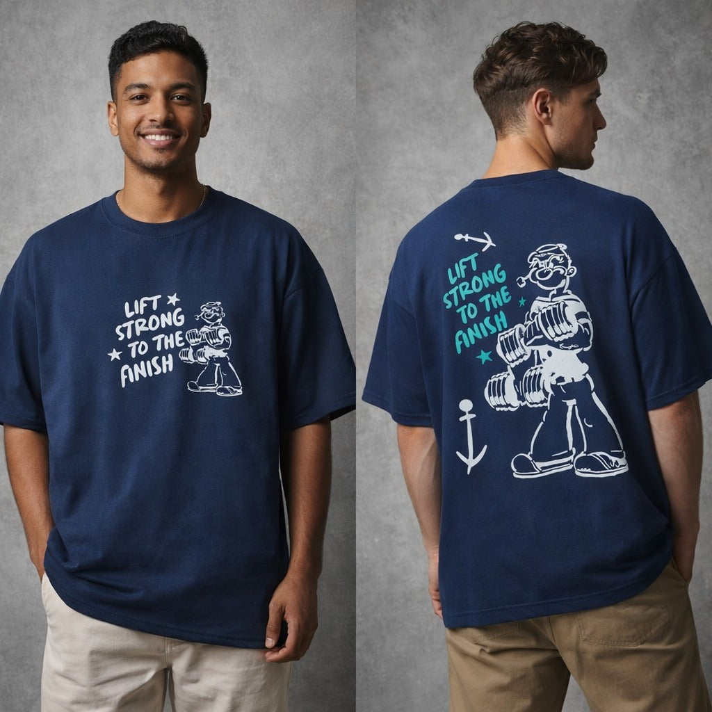 Round neck Front and back Printed droup shoulder Tshirt 1 pc @199 and 3 pcs @ 499