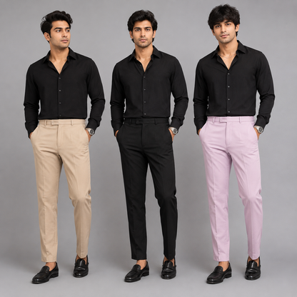 3 in 1 combo Mfw brand Penut fabric polofit pants buy 3 pcs combo @999[Black + beige+baby pink]