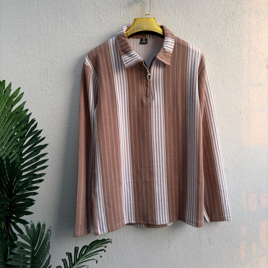 Men's  Full sleeve old money Zipper polo tshirt buy 3 pcs @499 and 1 pcs @199