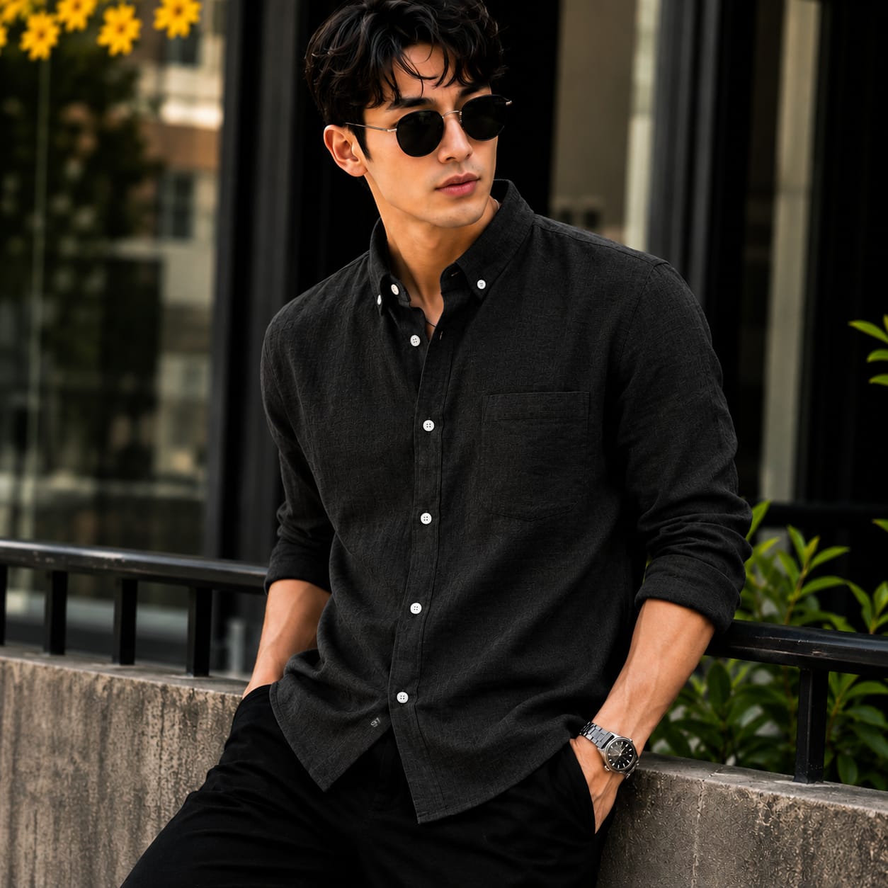 Mfw plain Lenin shirts Single pcs @299 and Buy 4 pcs combo @999(Black)