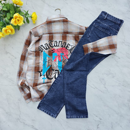 2 in 1 combo mfw back printed shirts+plain momfit jeans pant combo buy @600 rs only