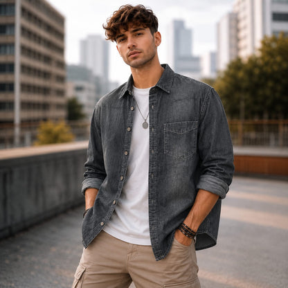 Men's Full sleeve singe pocket Denim Shirts single pcs @350 and Buy 3 pc combo @999