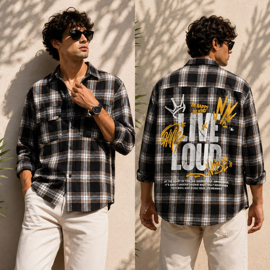 Men's Double pocket  baggy Back printed shirt single pcs @350 and Buy 3 pc combo @999