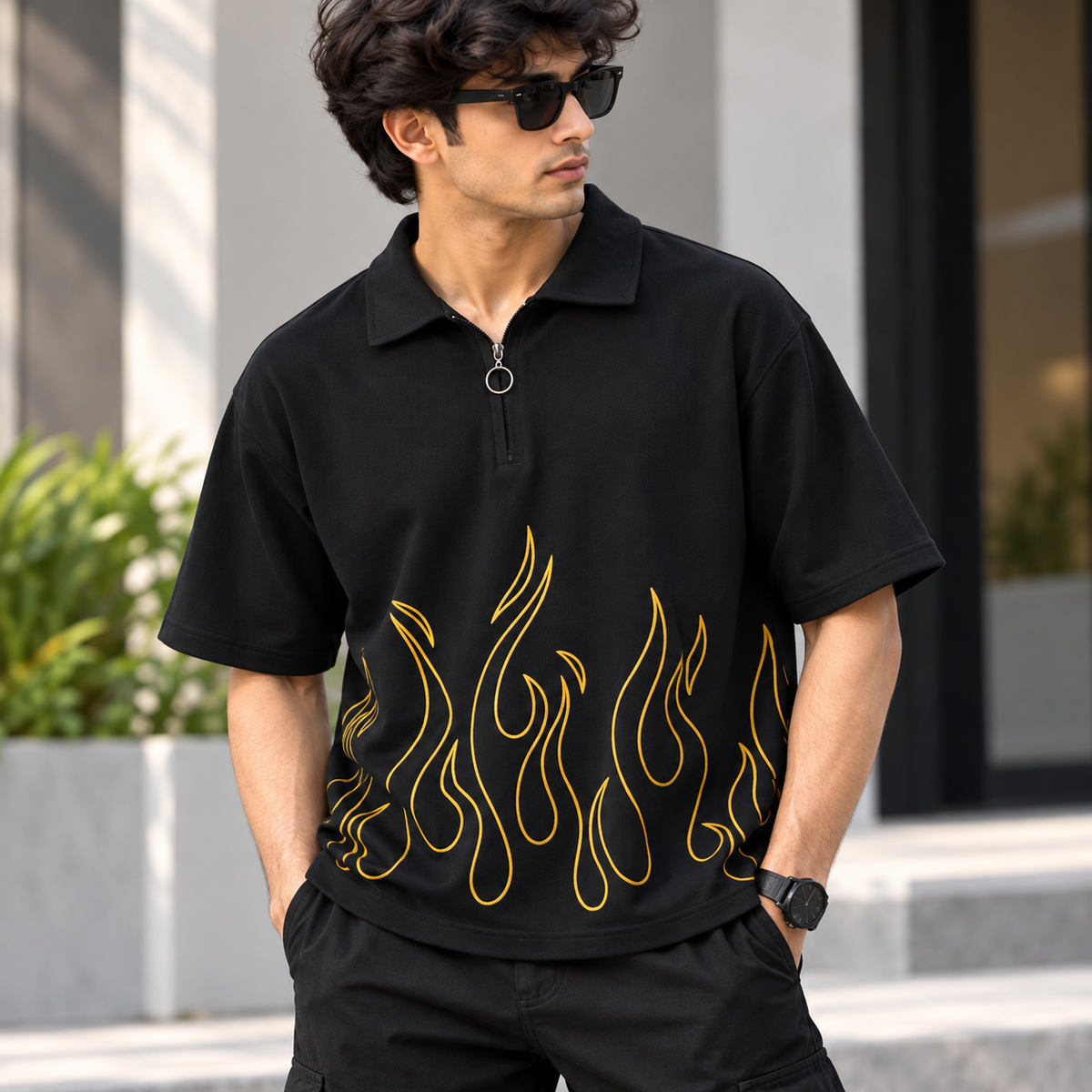 Mfw Drop shoulder zipper Tshirt 1 pc @199 and 3 pcs @ 499