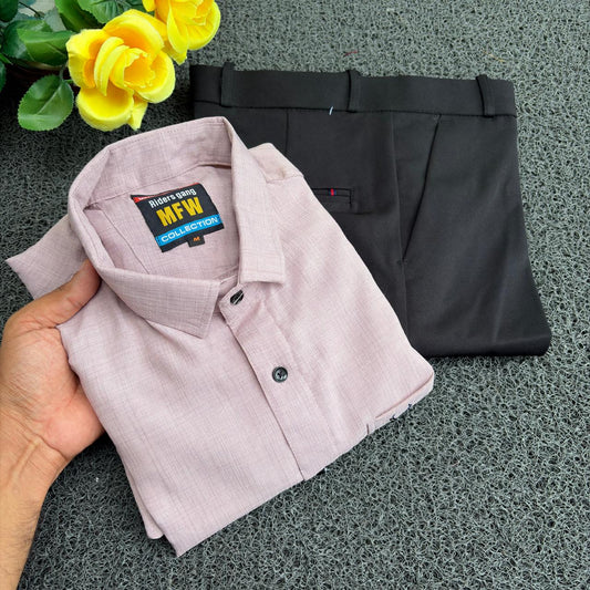 2  in 1 combo Plain Lenin Shirts + Shining Polo fit pants combo buy @600 only