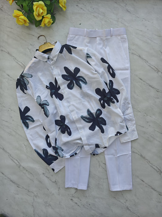 2 in 1 combo MFW viscose printed shirts + Twill fabric polo fit pant buy @600 rs only