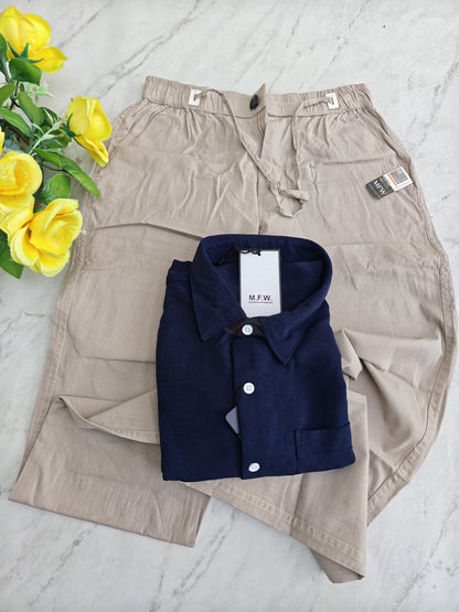 MFW Crush Linen Shirt + Relax Fit Linen Pant Combo @ ₹600 | Men's 2-in-1 Combo Online