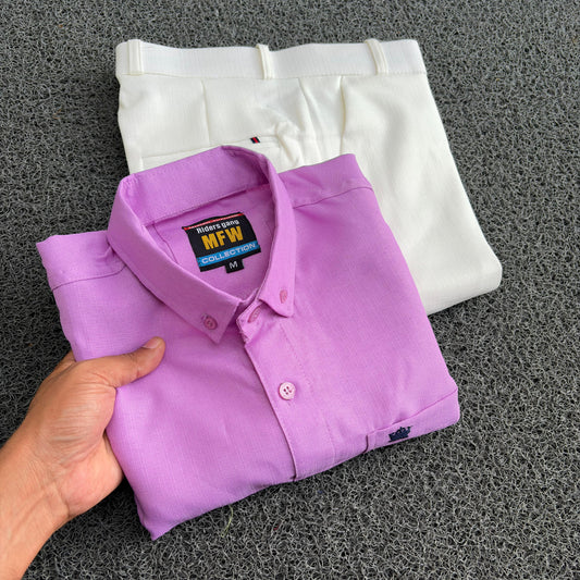 2 in 1 Combo Old money type Lenin Shirts + Lenin polo fit pant buy @ combo @600