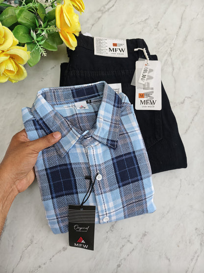2 in 1 combo Checked shirts + mom fit jeans pant buy @600 rs only