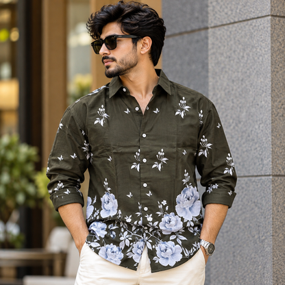 Men's Full sleeve Bottom Viscose Printed Shirts single pcs @350 and Buy 3 pc combo @999
