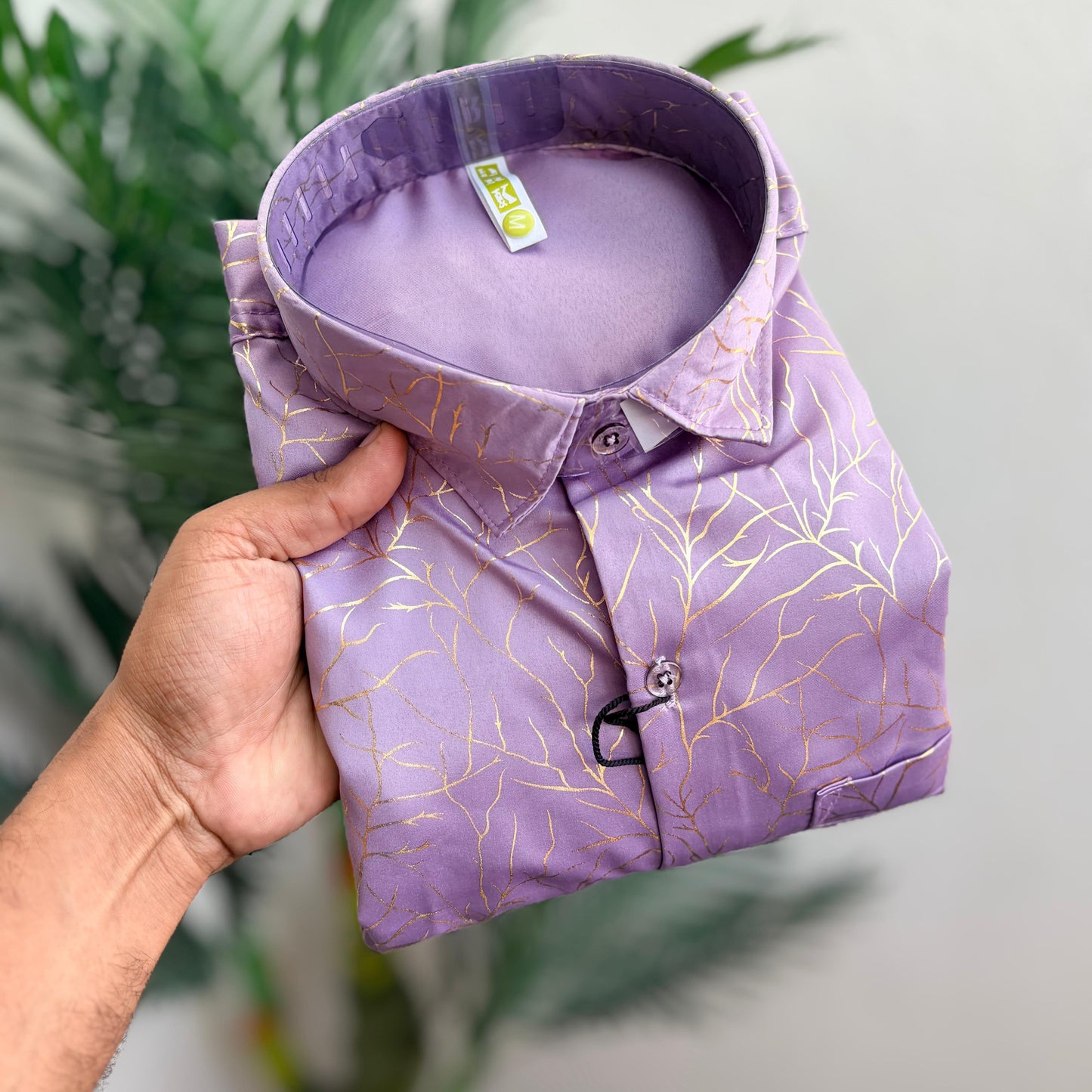 Men's full sleeve Gold foil print satin Shirts single pcs @299 and Buy 4 pcs combo @999