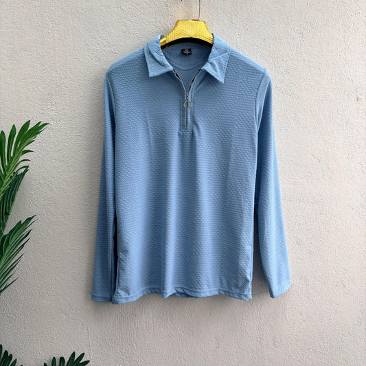 Men's  Full sleeve old money Zipper polo tshirt buy 3 pcs @499 and 1 pcs @199