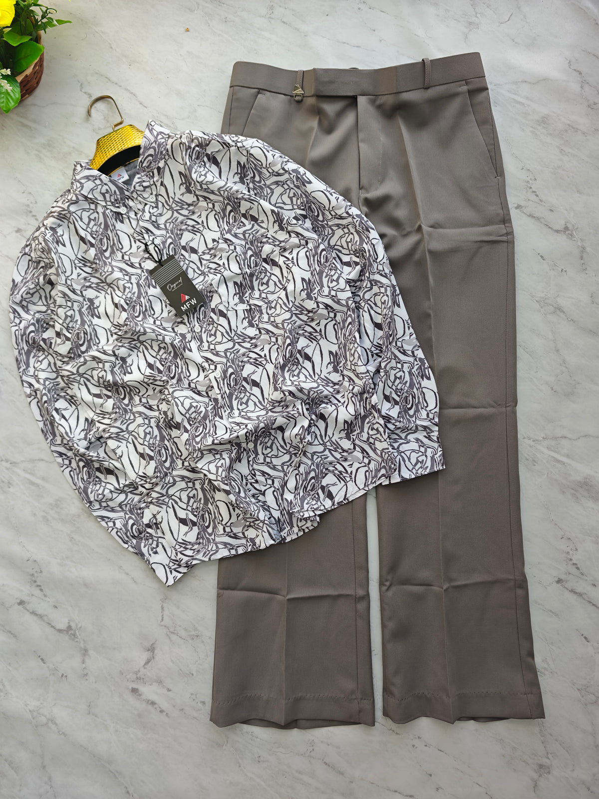 2 in 1 combo MFW viscose printed shirts + boot cut pants buy @600 rs only