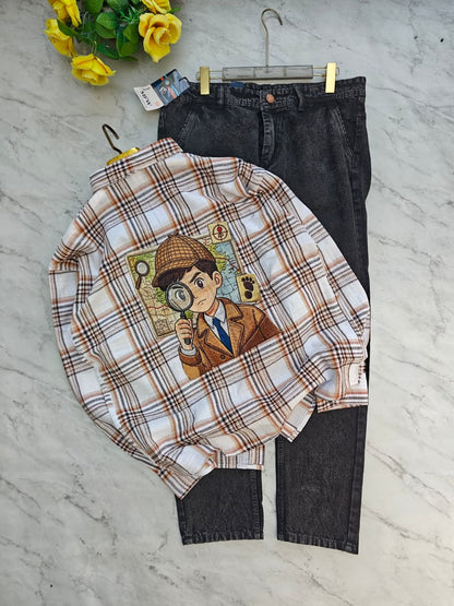 2 in 1 combo Back printed shirts + Mom fit jeans pant buy @600 rs