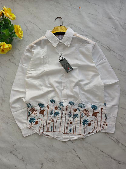Men's Full sleeve Bottom Embroidery Shirts single pcs @350 and Buy 3 pc combo @999