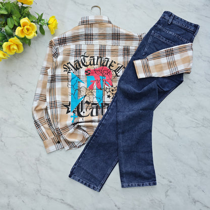2 in 1 combo mfw back printed shirts+plain momfit jeans pant combo buy @600 rs only